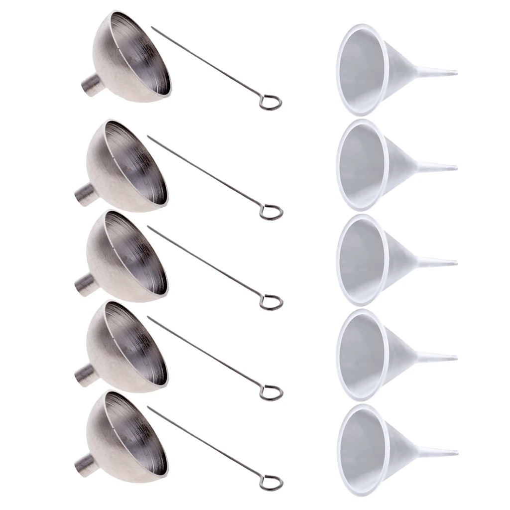 

10 Pieces Stainless Steel & Plastic Mini Funnel Kit For Filling Urn Jewelry