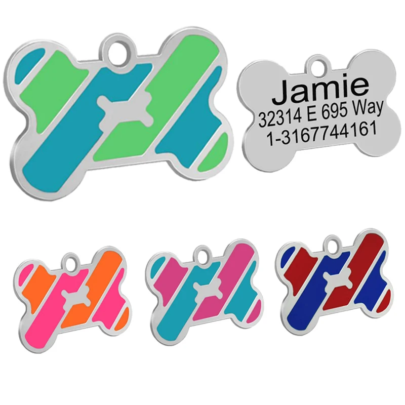 Бирка для удостоверения личности собаки из нержавеющей стали выгравированные