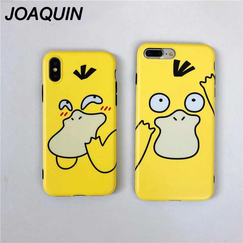 Cute Duck Cartoon Couple Phone Cases for iPhone 6 7 8 Plus X XS XR MAX Grind arenaceous IMD Covers 11 pro cases |