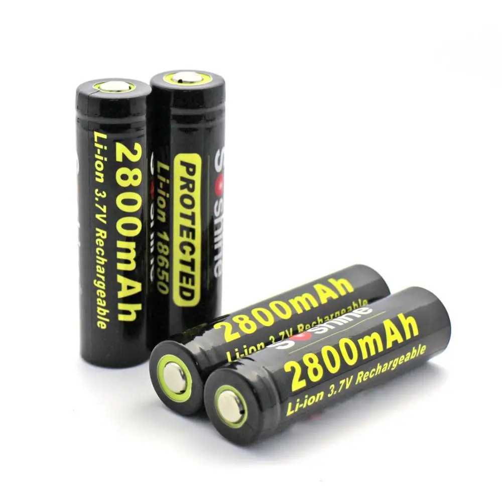 4 шт./лот Soshine 18650 литий ионная батарея 3 7 V 2800mAh перезаряжаемые Защищенные Литий