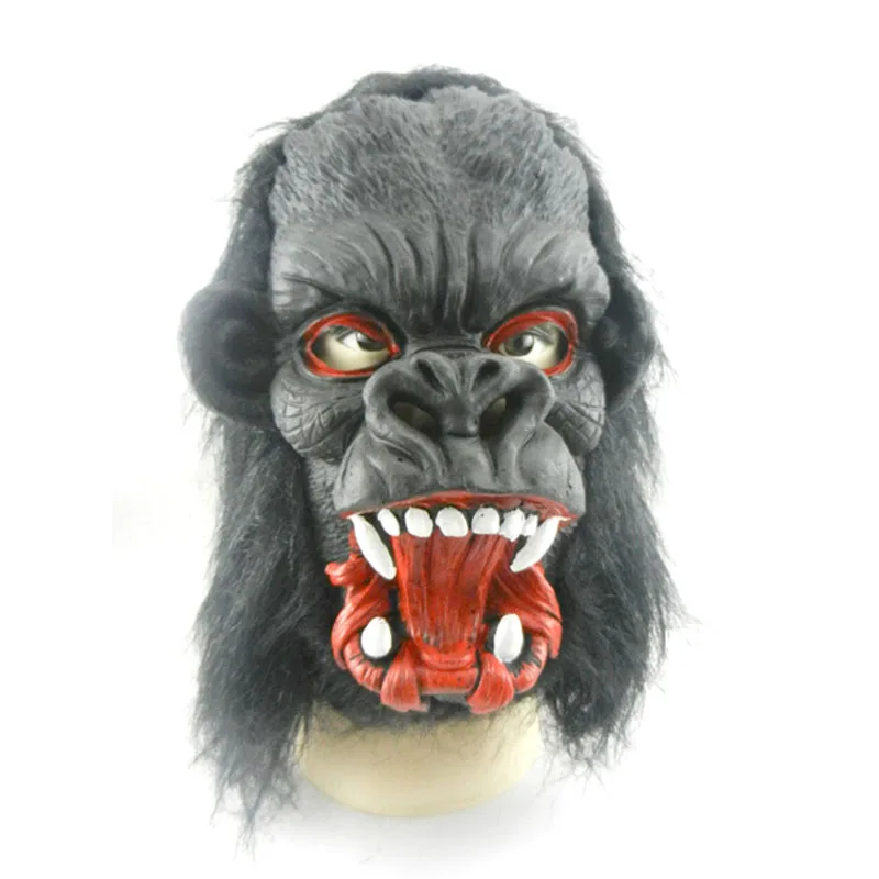 Реквизит костюм черная маска Gorilla латексные перчатки для Хэллоуина Грибная