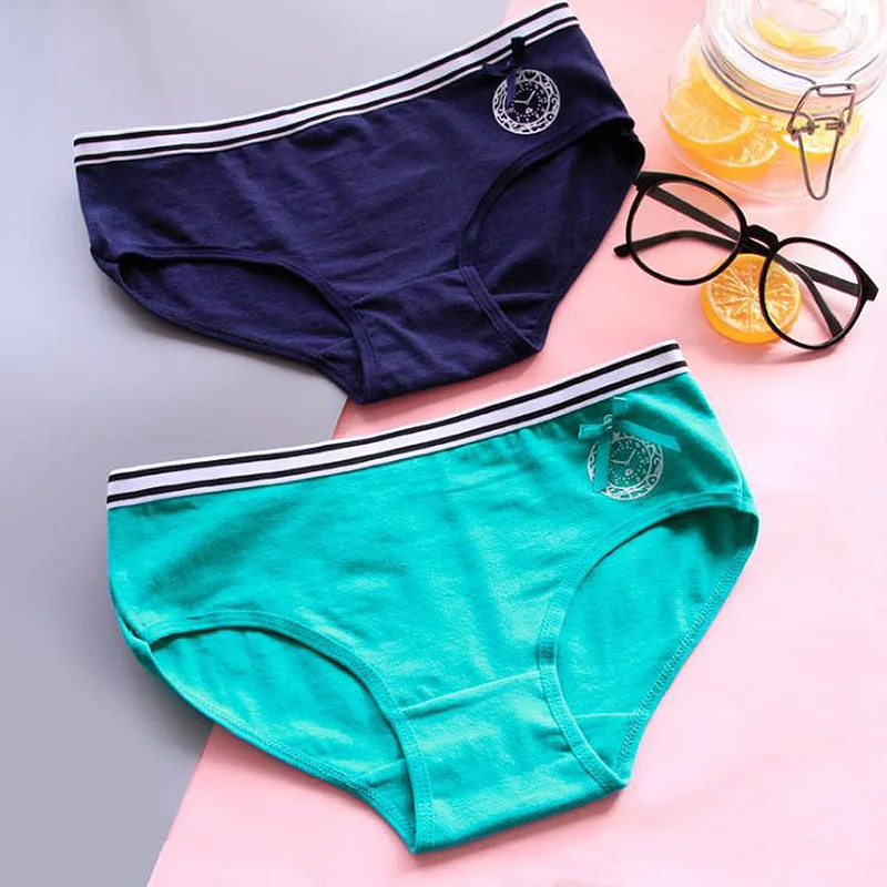 ZAVACE 5pcs/lot New cotton underwear women comfortable waist watch bow pattern sexy briefs women's panties Lingerie |