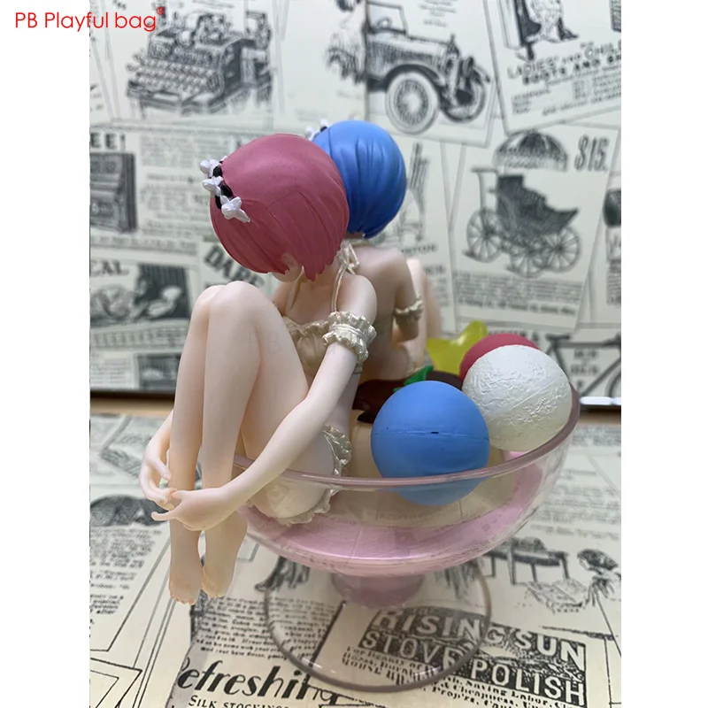 13CM Rem &amp Ram Wine Glass figure PVC Novelty model Action Anime collection Children favorite fans love best gift HD16 | Игрушки и