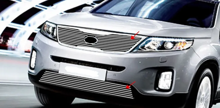 Сетчатая Решетка переднего бампера для kia Sorento алюминиевый сплав гоночные грили
