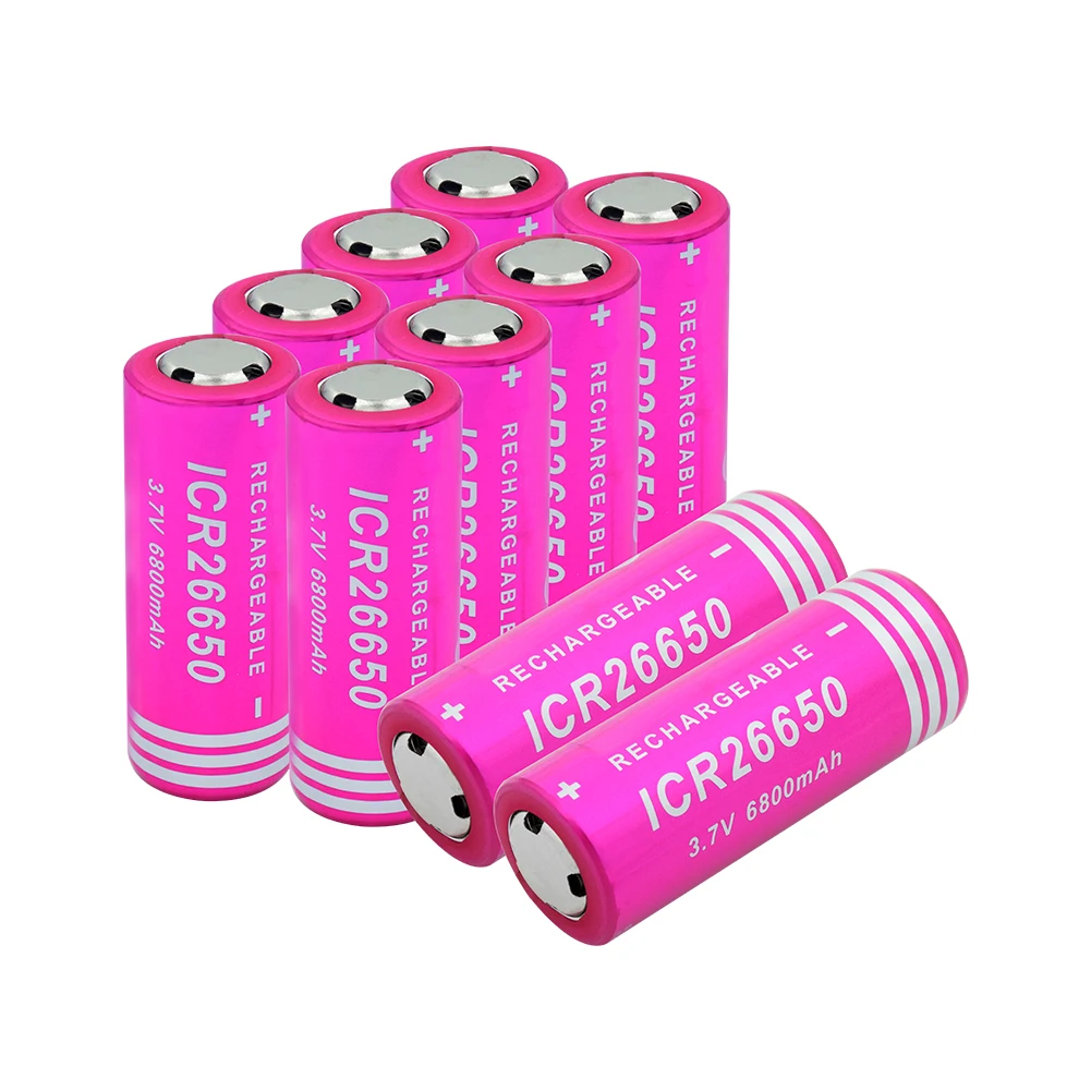 26650 литиевая батарея 3,7 V 6800mAh перезаряжаемые батареи Замена питания батареи высокого разряда для светодиодный фонарик