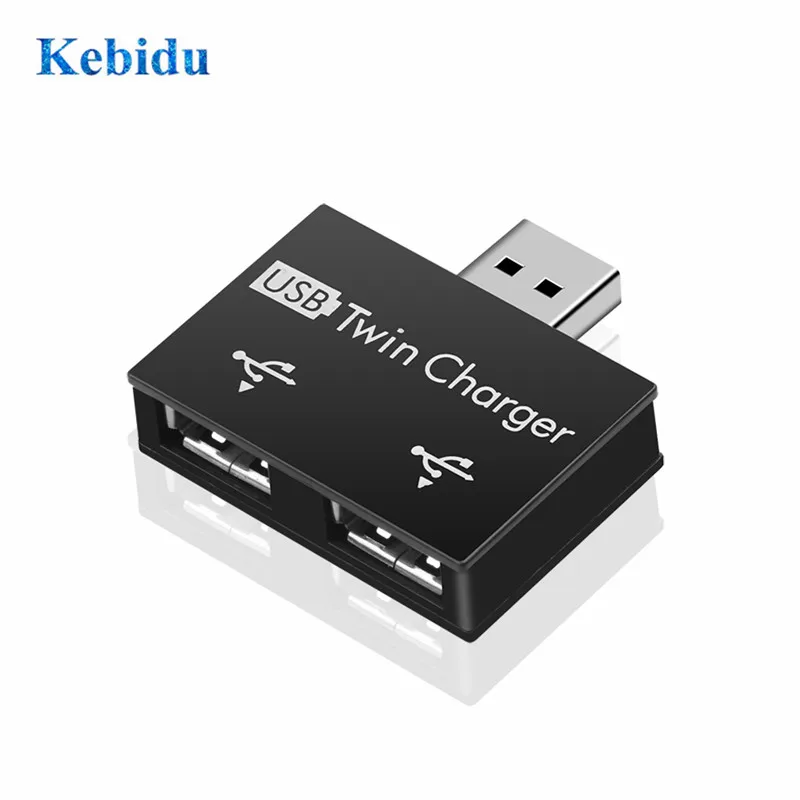 Мини USB концентратор KEBIDU к 2 портам зарядное устройство адаптер Портативный