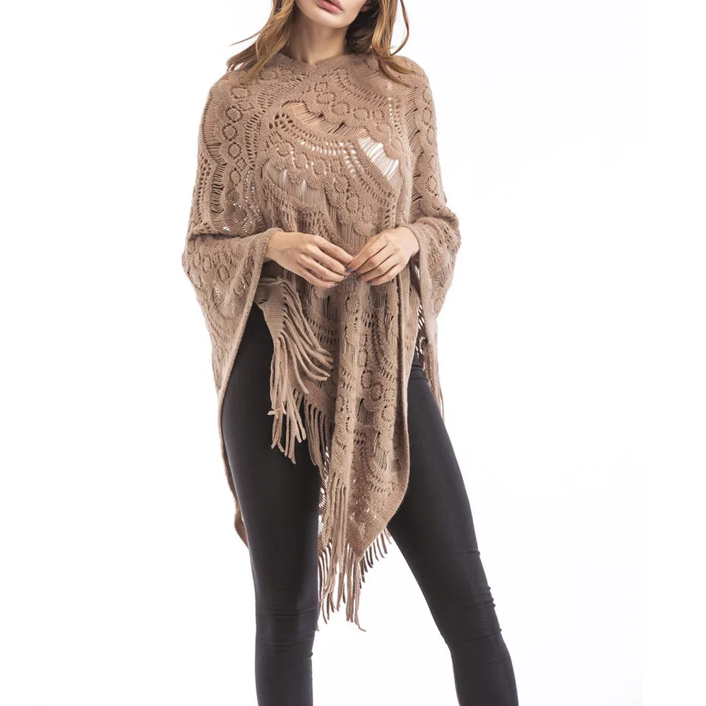 Женская Pull Femme Hiver Dames новые женские v образный вырез однотонная Ленточки плащ