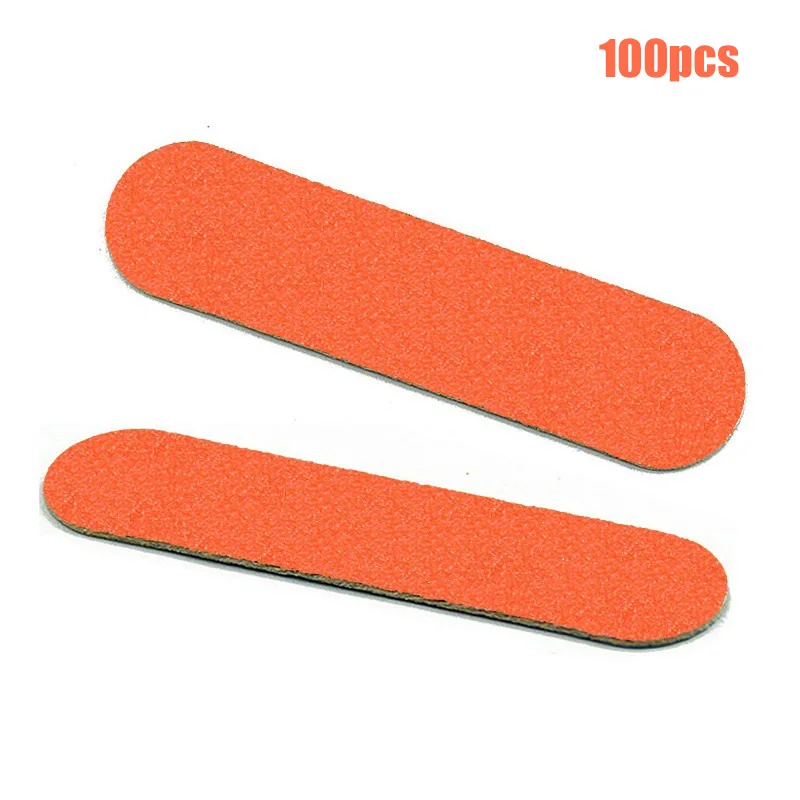 Orange 100 шт/лот пилки для маникюра, сильное толстое шлифование наждачной бумагой, напильники для полировки ногтей, уход за полировкой, полировка лака, инструменты для красоты - Цвет: Orange