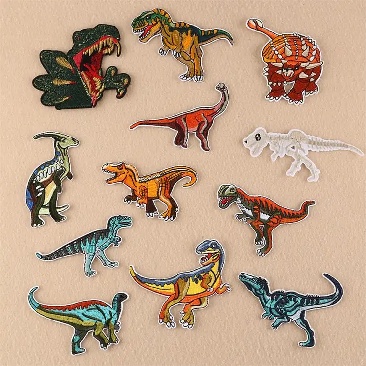 24 pcs (2 pcs each) Новое прибытие 10 шт. Dino. животные Вышитые мультфильм патчей Утюг на шляпу мешок обуви аппликация одежды вышивка патч DIY аксессуар - Цвет: 24 pcs (2 pcs each)