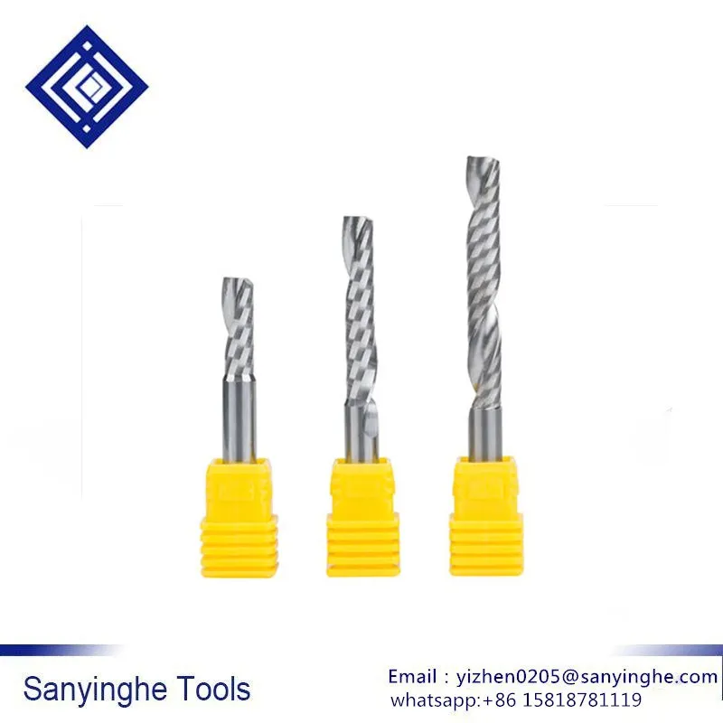 

5 pcs/lots 6mm one flute spiral milling cutter cnc end mill cnc woodworking engraving machine for MDF