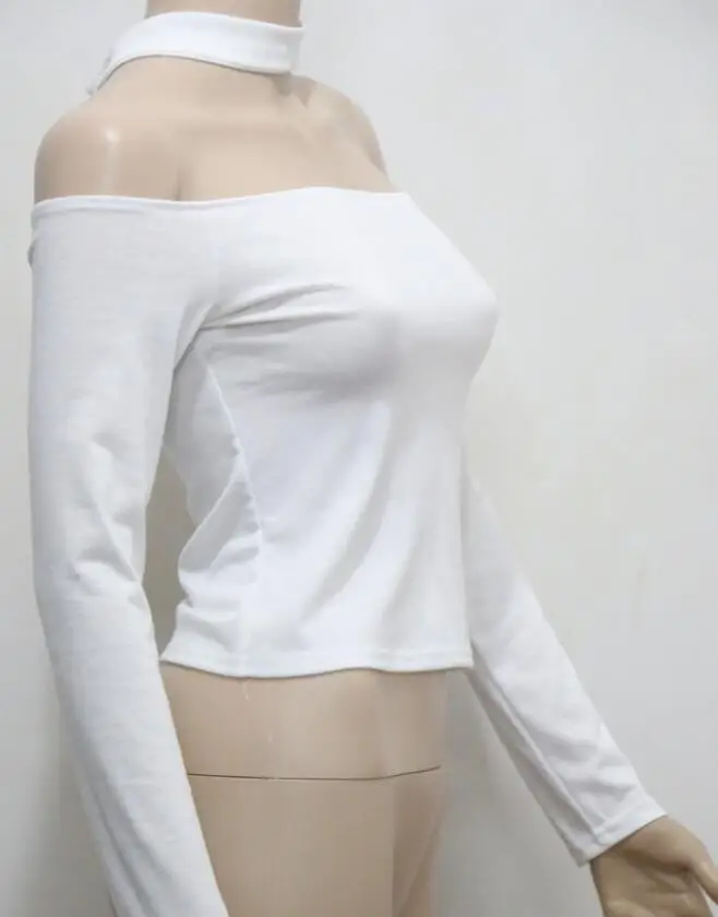 Футболка с длинным рукавом Новинка осени 2017|tee top|top teeschoker neck top |