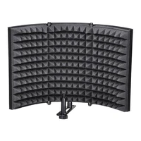 folding studio microphone isolation shield recording sound absorber foam panel