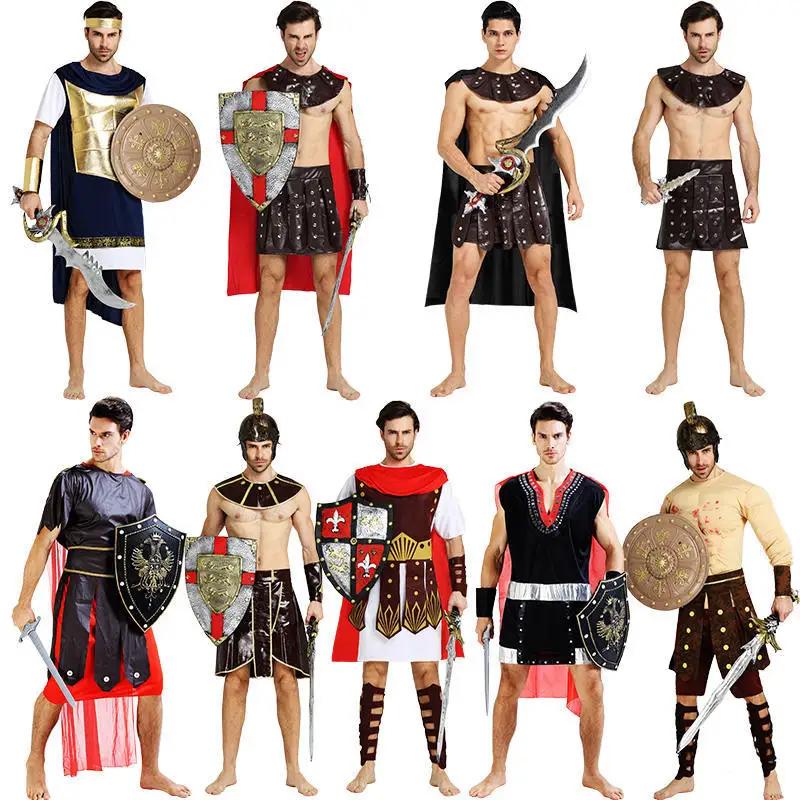 6Style Medieval Cosplay for Ancient Roman Spartan Samurai Warrior Costumes Traditional Fighting Halloween Adult Men Clothing |