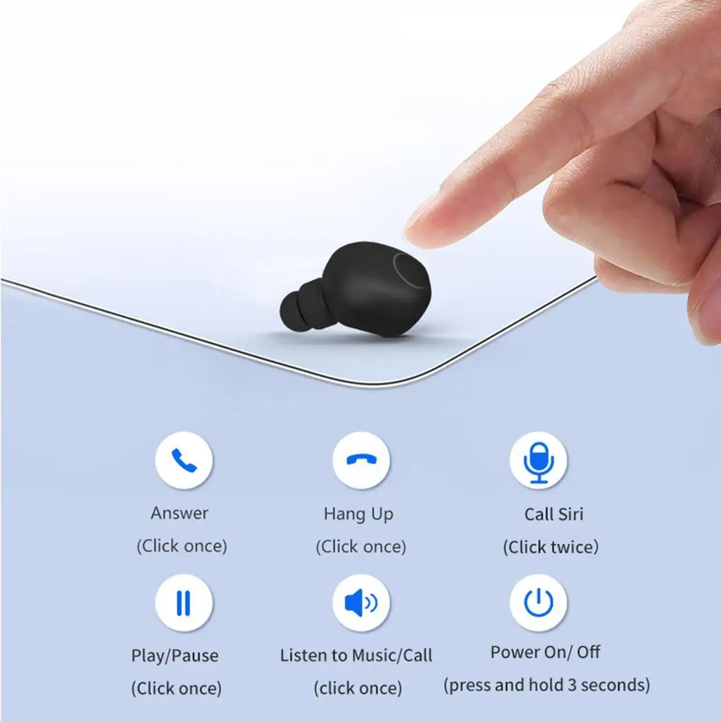 Беспроводные Bluetooth 5 0 наушники с зарядным устройством мини спортивные вкладыши