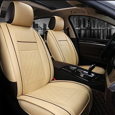 beige Универсальный кожаный чехол для автомобильного сиденья для hyundai getz tucson solaris creta kona lantra i40 santa fe elantra terracan все модели - Название цвета: beige