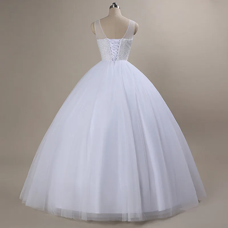 Женское бальное платье QQ Lover на бретельках с жемчугом и бусинами 2019|wedding gowns|bridal