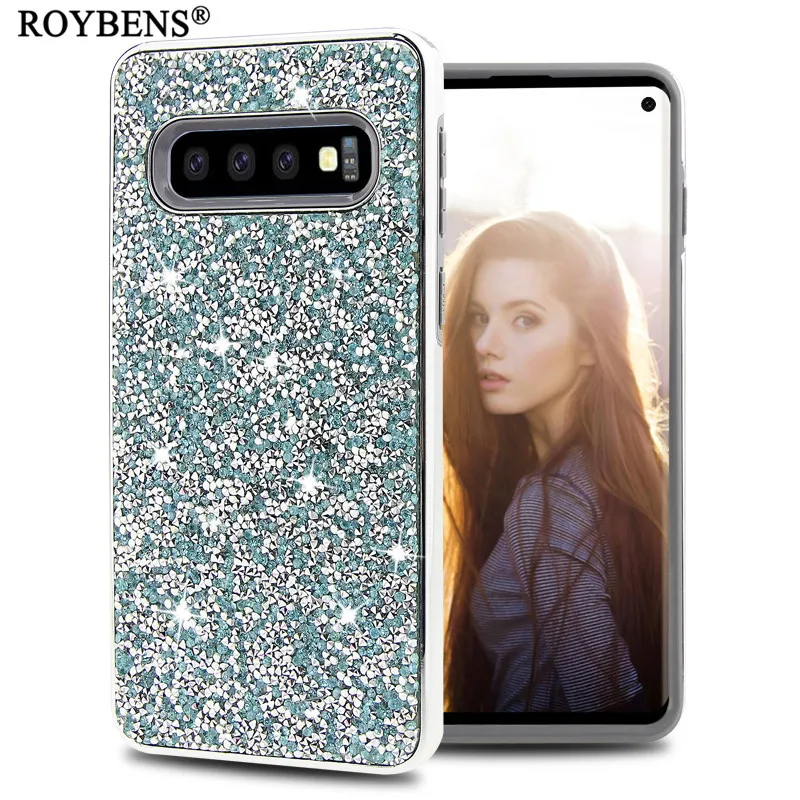 Роскошный Блеск Rhinestone Футляр для samsung Galaxy S10 плюс S10e + Heavy Duty противоударный Назад
