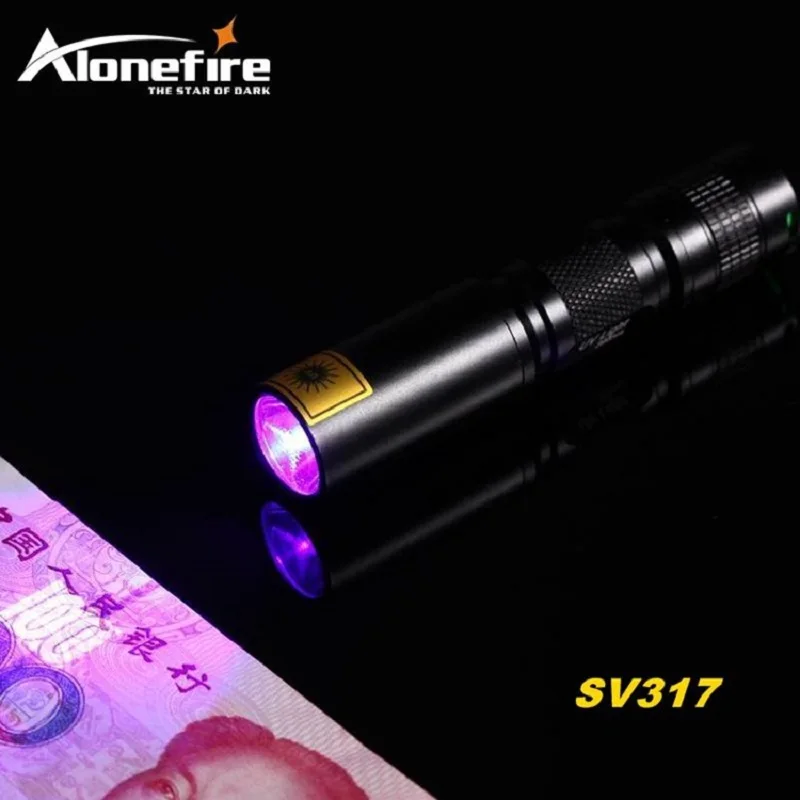 Аутентичные ALONEFIRE SV317 365nm UV светодиодная вспышка светильник фонари лампы