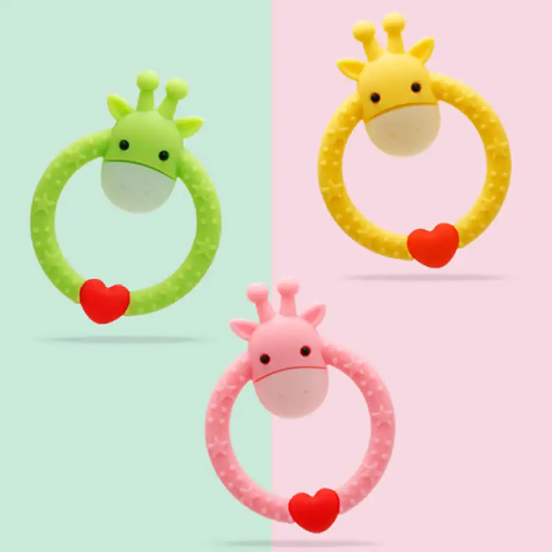 

baby fawn toothbrush teethers baby cartoon silicone rubber todderl teeth grinding maternal kids teethers bullet glue