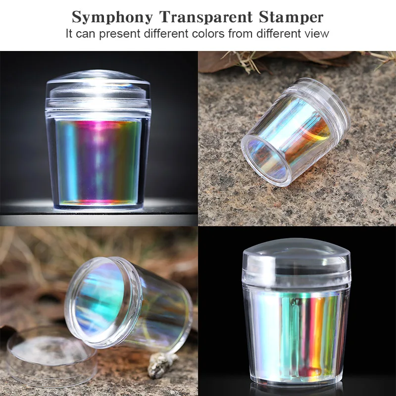 BORN PRETTY прозрачная головка желе ногтей Stamper голографическое лазерное красочное