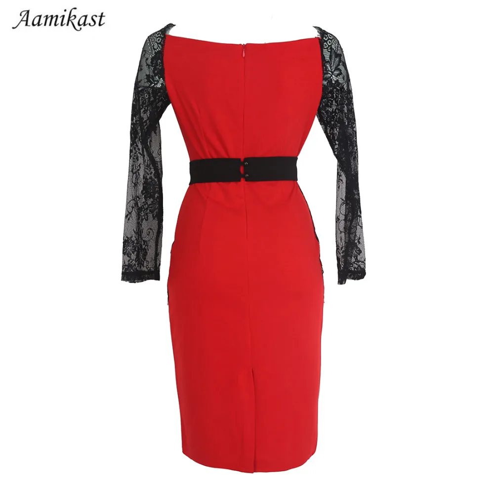 Осенние повседневные кружевные платья облегающее женское элегантное платье