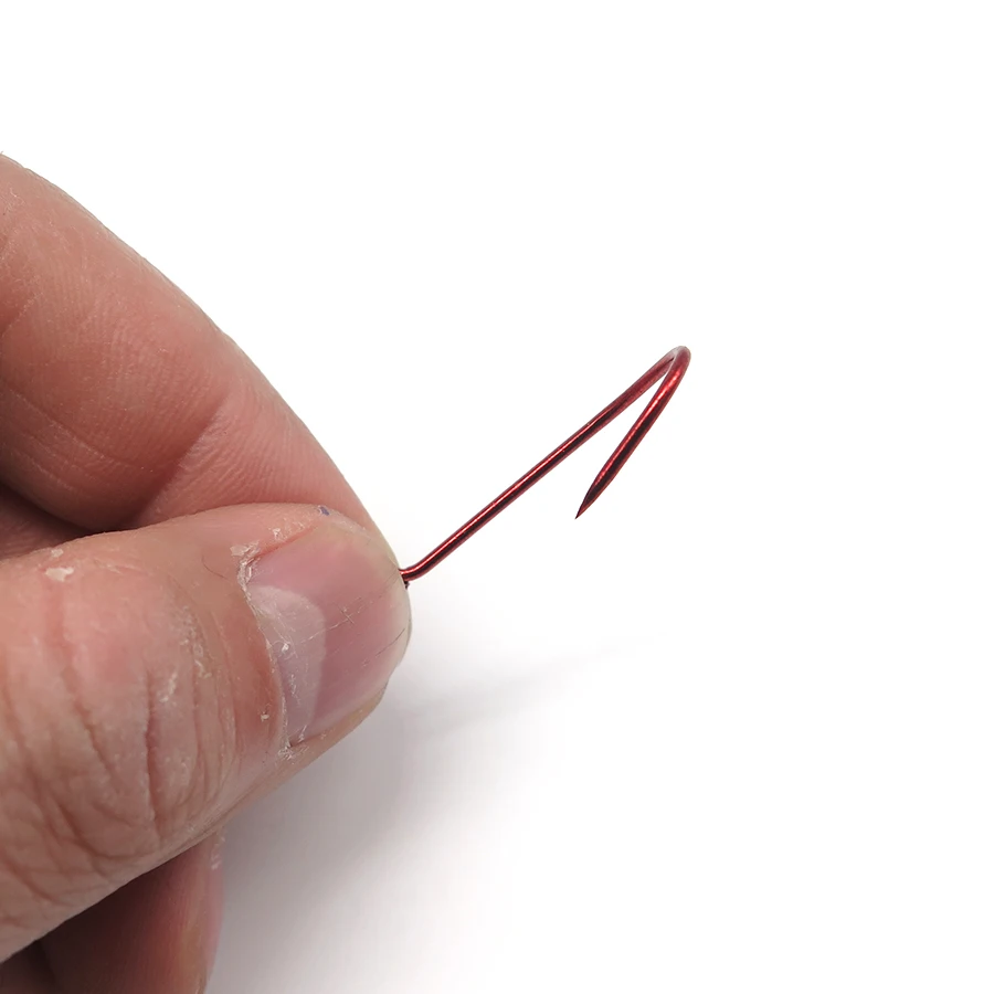 200 шт./лот двойной рыболовный крючок красное покрытие рыболовные крючки из