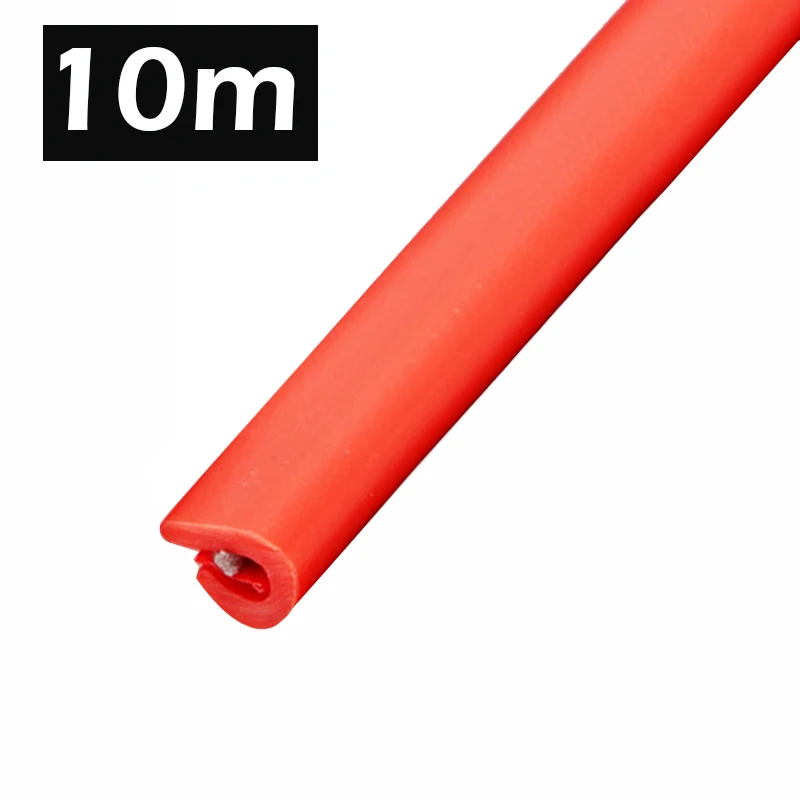 Red 10m 5 м/10 м резиновая Автомобильная дверь багажника губы края уплотнения протекторы уплотнительная полоса Push-on Водонепроницаемый Анти-шум Литье отделка полоски Авто стиль - Цвет: Red 10m