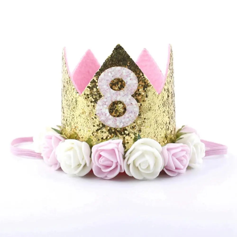 8 Crown Taoup 1 шт одна первая шляпы для вечеринки по случаю Дня рождения 1-я 2-я 3-я Корона День рождения шляпы номер один вечерние украшения Детские аксессуары Новорожденный ребенок - Цвет: 8 Crown