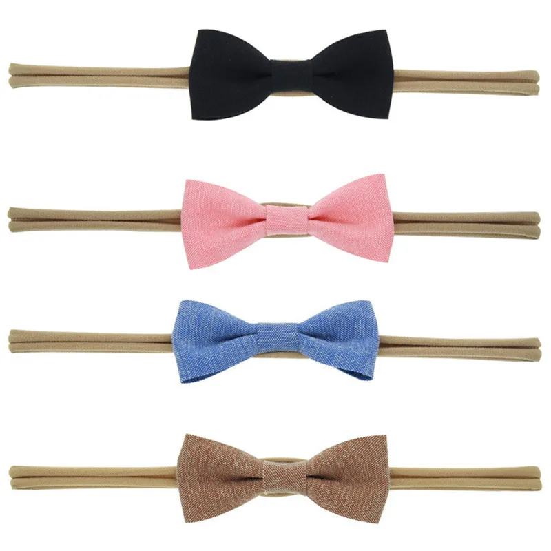 

4pcs Newborn Baby Bows Headbands Nylon Headbands For Baby Girls Head Wear Toddler Soft Stretchy Nylon Headbands Hair Accessories