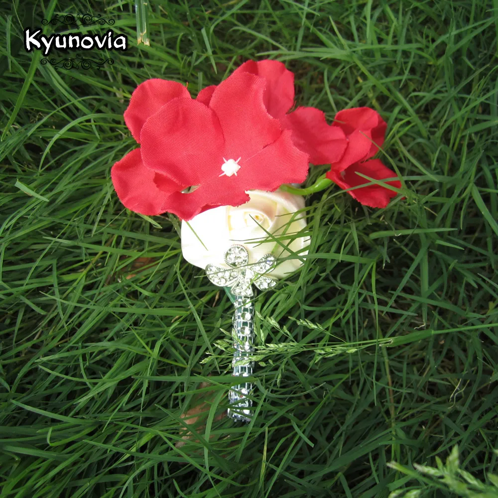 Kyunovia цветы гортензии бутоньерка на свадьбу выпускной торжественное цветок брошь