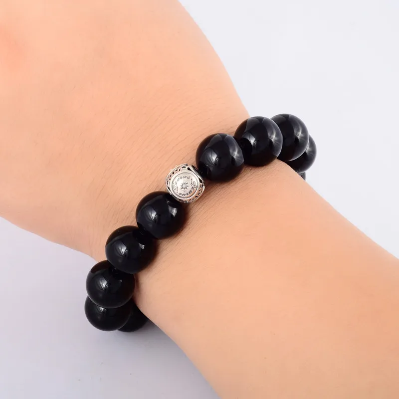 Мужские браслеты из натурального черного оникса с бусинами|bracelets for|onyx bead braceletbead