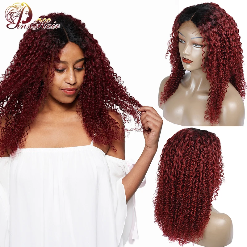 Pinshair T1B/99J бордовый Синтетические волосы на кружеве парики из натуральных волос