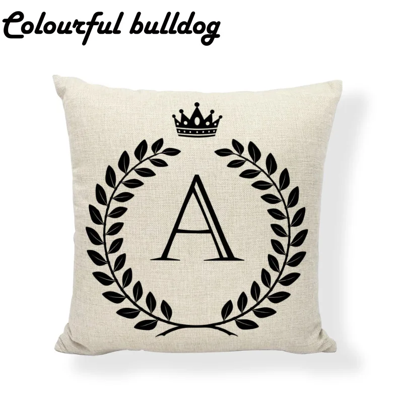 Дешевая оригинальная декоративная подушка 26 букв Европа 45*45 см|cushion cover|alphabet