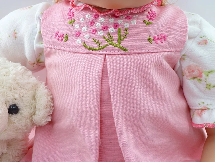 Forrsdor 56cm lifelike angel baby doll with pink embroidery set silicome limbs and cloth body Silicone Reborn Baby Dolls | Игрушки и
