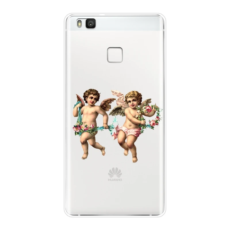 Задняя крышка для Huawei P8 P9 P10 P20 Lite 2017 Ангел Мягкий силиконовый чехол телефона Mini Plus
