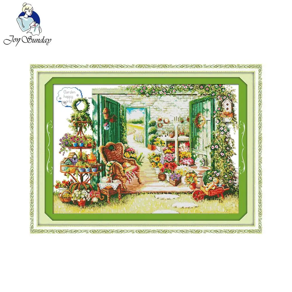 Joy Sunday Flower shop счетная Вышивка крестом сделай сам 11CT 14CT набор крестиков оптовая