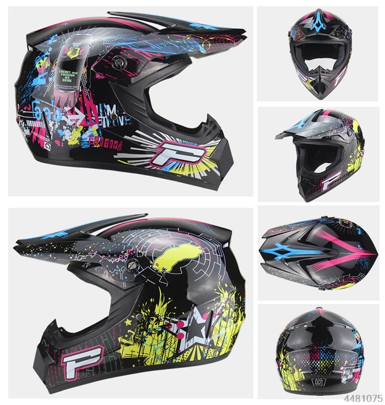 Мотоцикл Внедорожный шлем, полностью закрывающий лицо мотокросс шлем для езды на велосипеде по бездорожью и склонам MTB гоночный мотоциклетный шлем АБС Материал Мото шлем