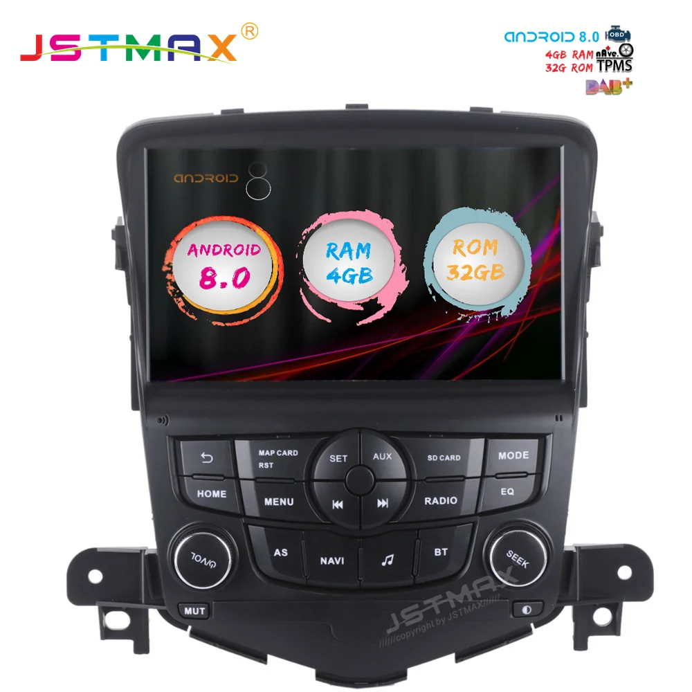 JSTMAX 8 &quotAndroid 0 Автомобильный GPS радио плеер для Chevrolet Cruze 2008-2011 с восьмиядерным 4 Гб +