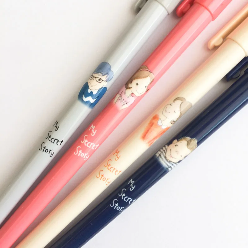 

3X Cute Lovely Girl & Boy Gel Pen Writing Signing Pen School Office Supply Kids Gift Stationery 0.5mm Blue Ink
