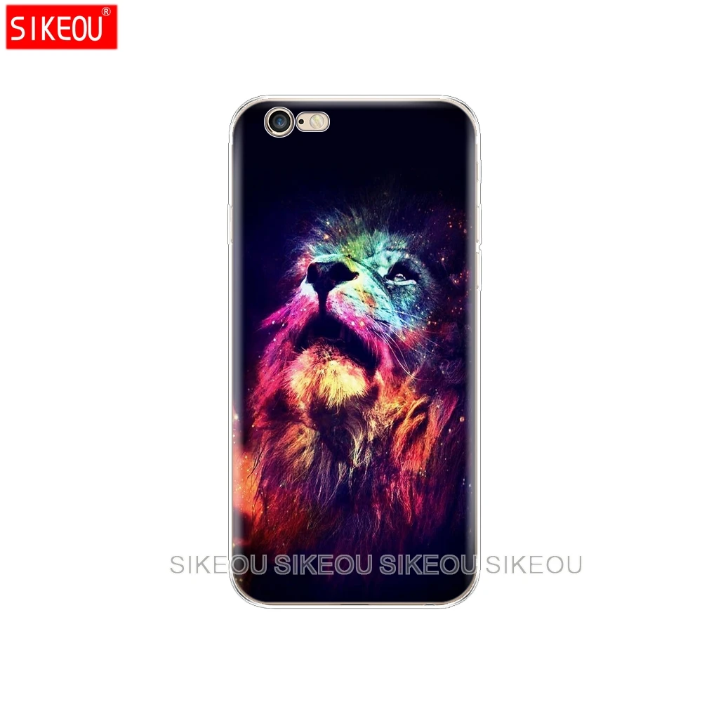 Силиконовый чехол для телефона IPhone 6 apple Plus plus с волком тигром львом леопардовым