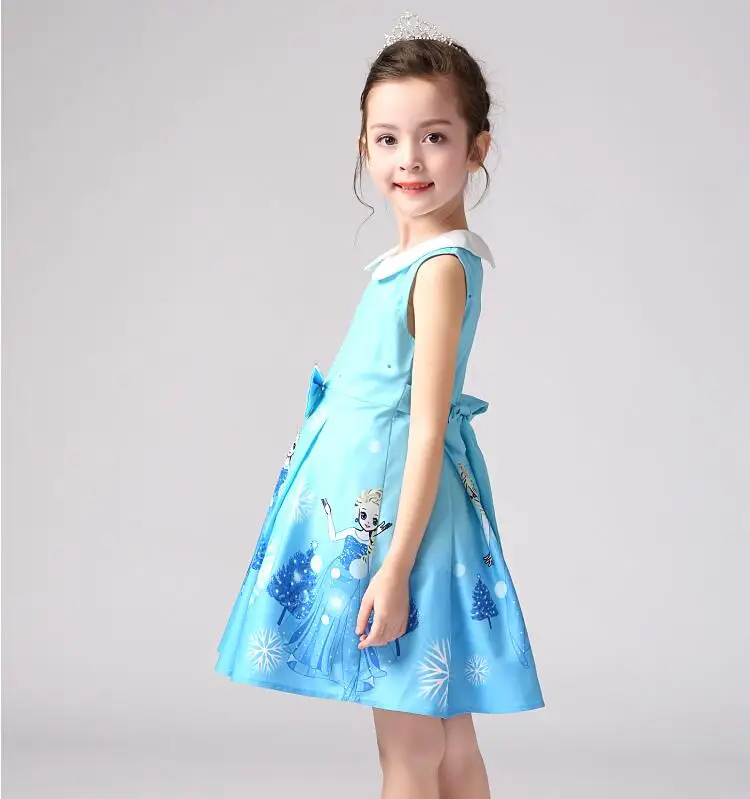 Новинка 2017 года Лидер продаж Vestidos платье Эльзы для девочек костюм детская одежда
