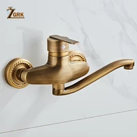 zgrk wall mounted bathtub antique brass bathroom basin mixer faucet sink tap hot cold water mixer laundry faucet