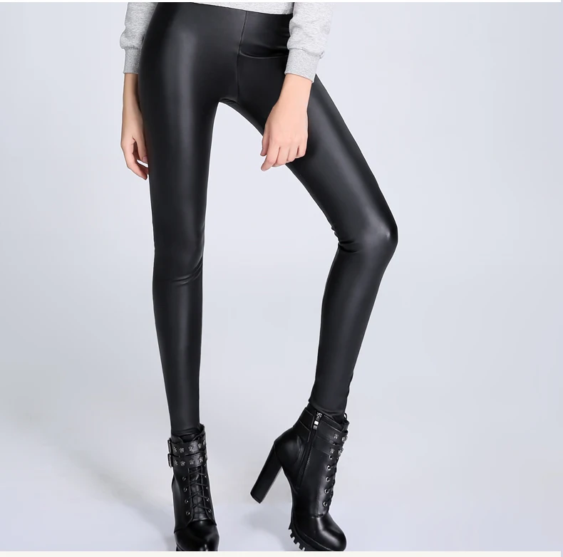 Женские леггинсы из искусственной кожи Laura's Store матовые и глянцевые велюра