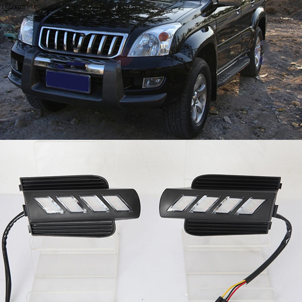 CSCSNL из 2 предметов светодиодный DRL Габаритные огни с trun желтый сигнал для Toyota Prado 120