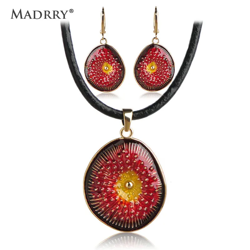 Женский летний комплект из колье и серёг с эмалью|enamel jewelry set|jewelry sets for womenjewelry |