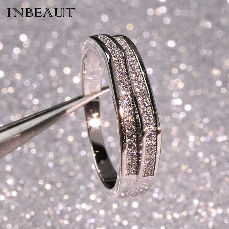 INBEAUT,, двойное раскол, корона, микро круглый, фианиты, вечерние, кольцо для женщин, трендовые, особые, любовь, кольца, элегантные ювелирные изделия
