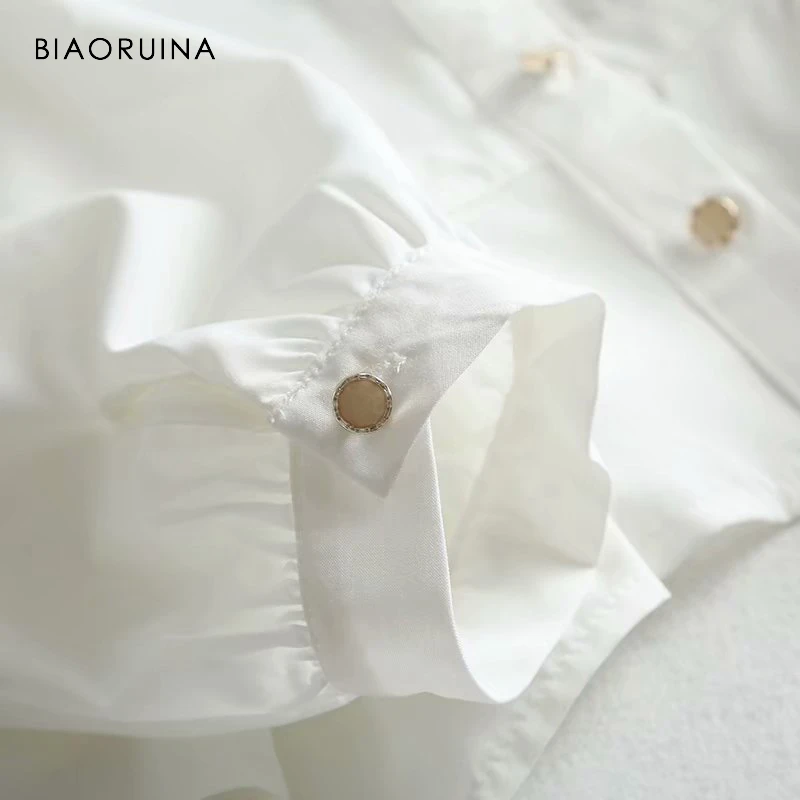 BIAORUINA женские универсальные модные повседневные топы круглый вырез длинный