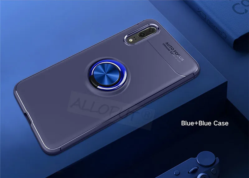 Blue and Blue Кольцо чехол на redmi note 7 5 pro 6a 4x Pocophone F1 Case силиконовый магнитный чехол для xiaomi mi 9t 9 SE mi 8 A2 lite чехлы чехол на ксиоми редми нот 7 5 про чехол сяоми ми 9т про 9 se ми а2 8 лайт чехол - Цвет: Blue and Blue