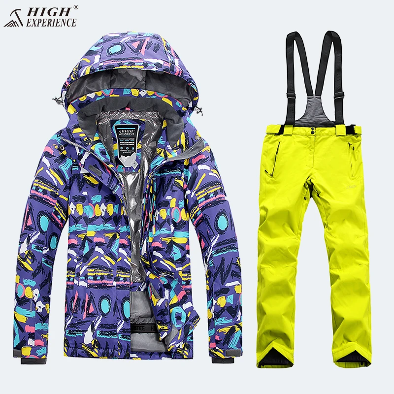Ski Suit Women Winter Jackets Ladies Snowboard Set Snow Clothes Colorful Skiing And Snowboarding Waterproof Windbreaker Warm | Спорт и