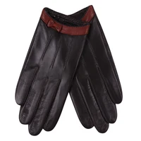 leather gloves female autumn winter thin style driving windproof keep warm genuien leather sheepskin woman gloves l18015pn 9